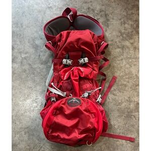 Osprey Variant 37 Backpack Large Red Lightweight Rain Cover Hiking 40 L